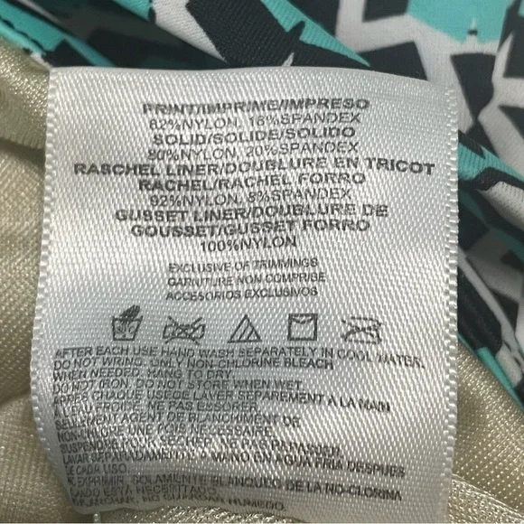 Fit 4U swim dress size 20W aqua,black,white geo design adjustable straps 1piece - Picture 13 of 13